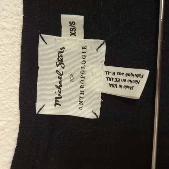 Michael Stars For Anthropologie XS/S Made In USA VNeck Long Sleeve Top Black - Picture 2 of 8